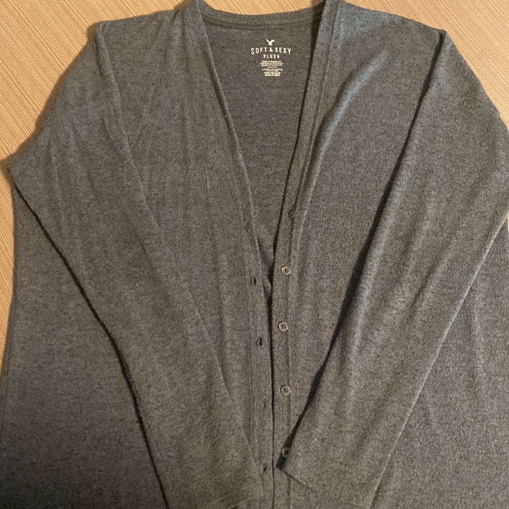American Eagle green/blue cardigan